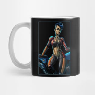 Blue haired biker girl Mug